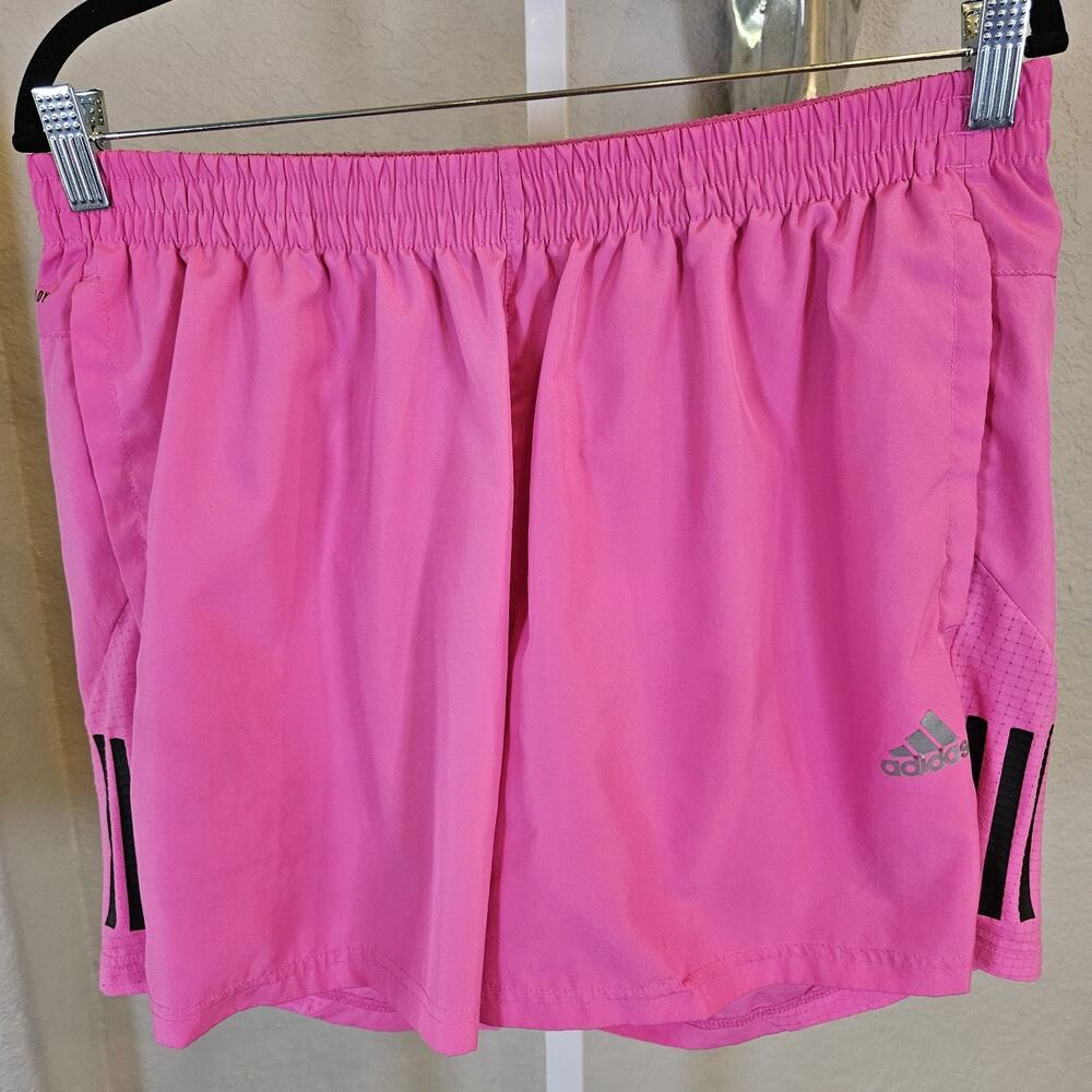 Adidas Aeroready Running Shorts Hot Pink 3-Stripe Built-In Liner Women's XL